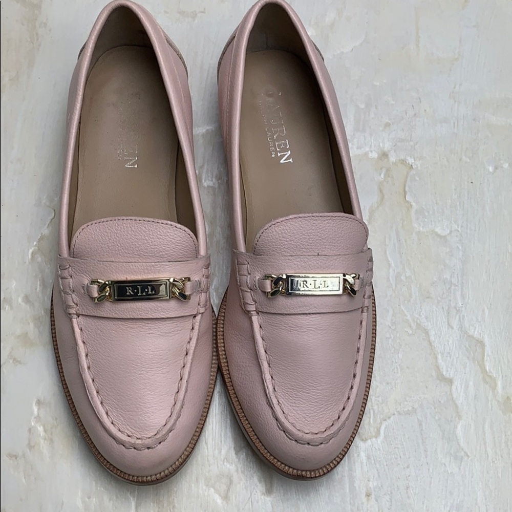 Ralph Lauren leather blush loafers
